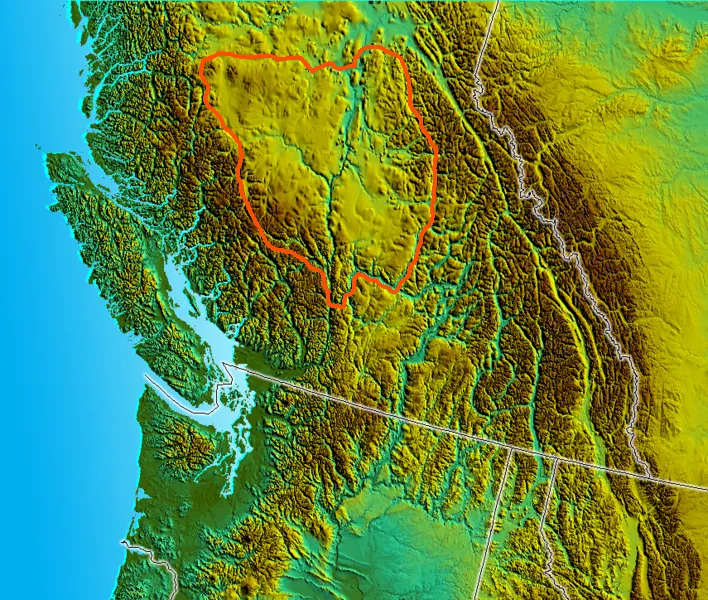 adapted from 708px-South_BC-NW_USA-relief.png which is in Wikimedia Commons