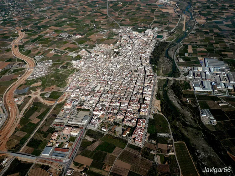 Foto aérea de Carlet. Altura 1500 m. Tomada desde mi paramotor.