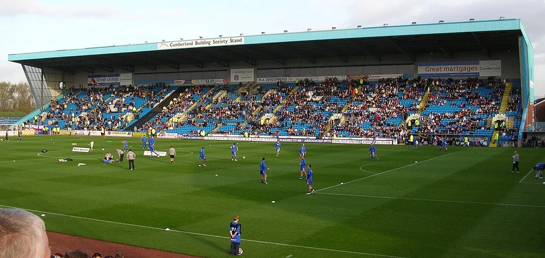 The Cumberland Building Stand at Brunton Park, home of Carlisle United F.C.