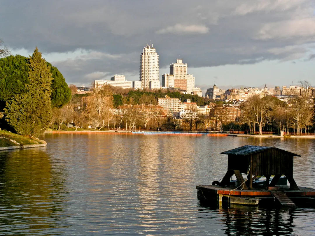 Casa de Campo, Madrid, Spain. Lake and view.