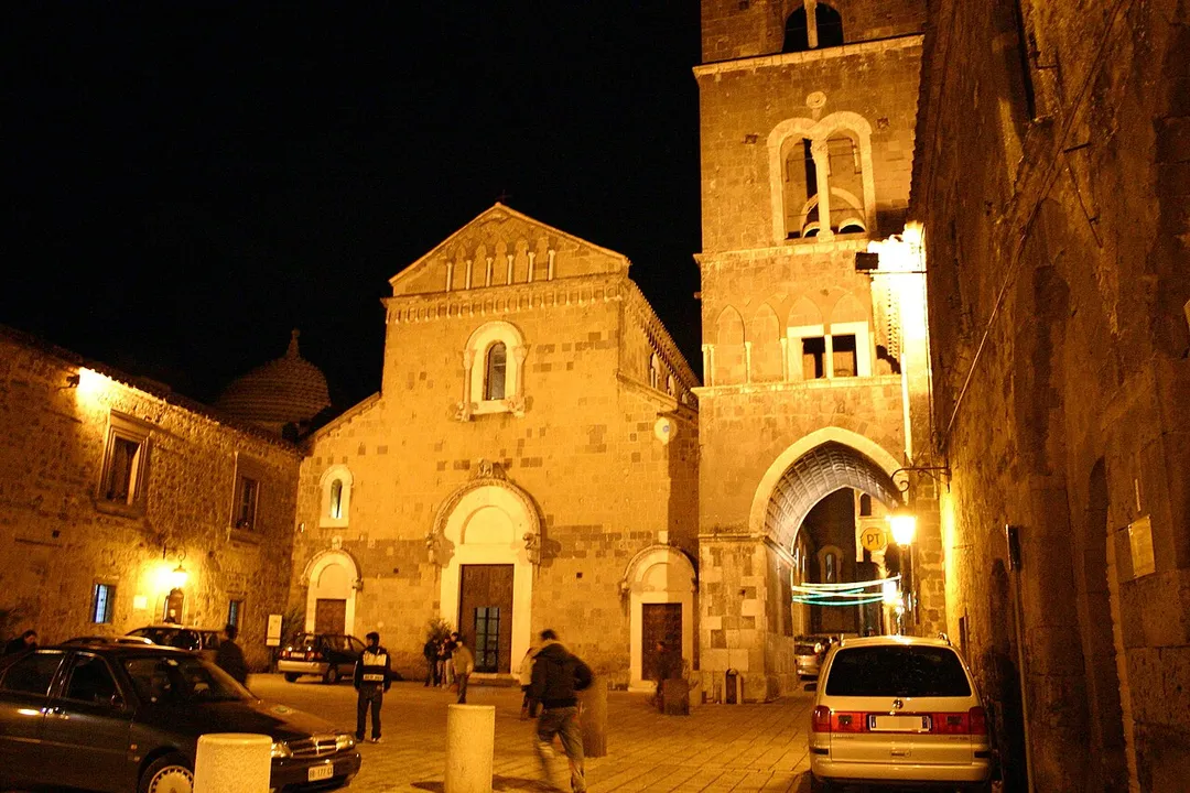 The dome of Casertavecchia in the night.