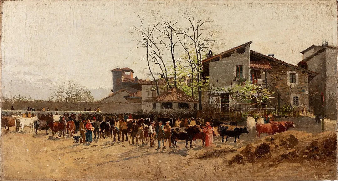 oil on canvas laid on cardboard, without frame 43.5 x 80.5 cm