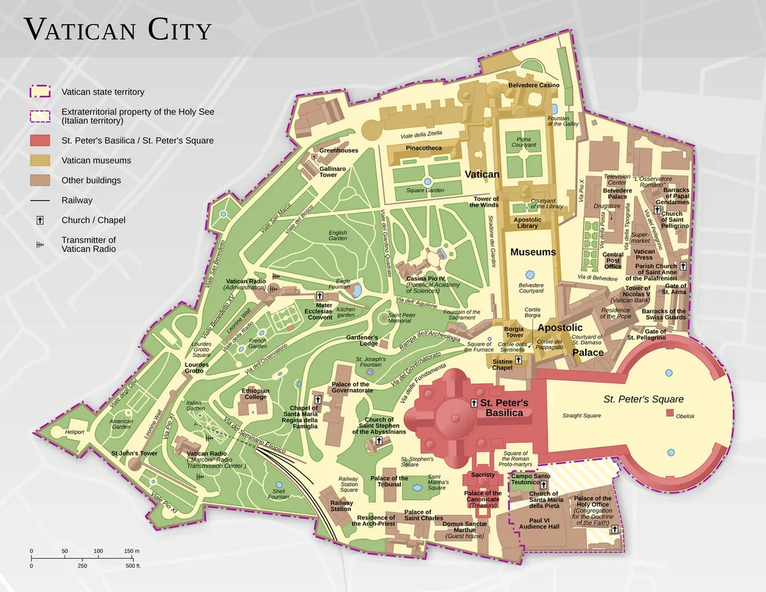 Map of the Vatican City (English version)