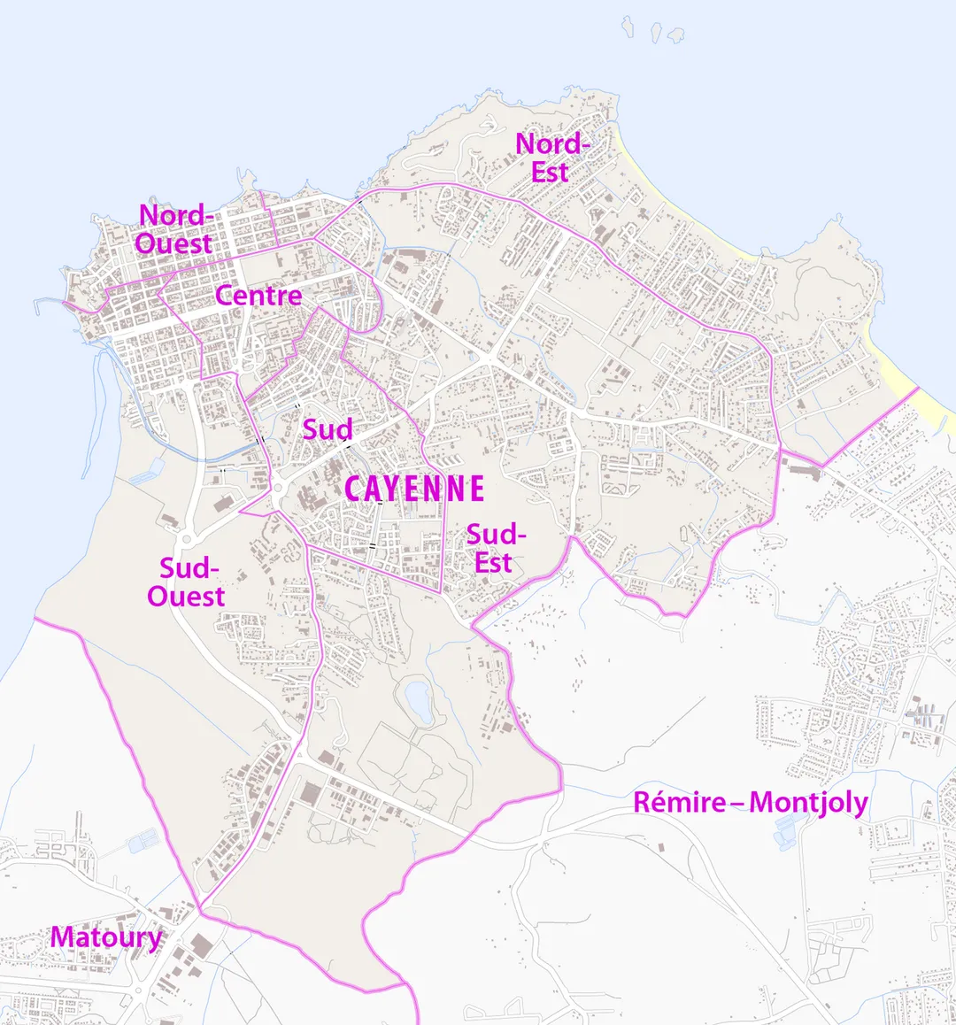 Map of adminstartive units of Cayenne