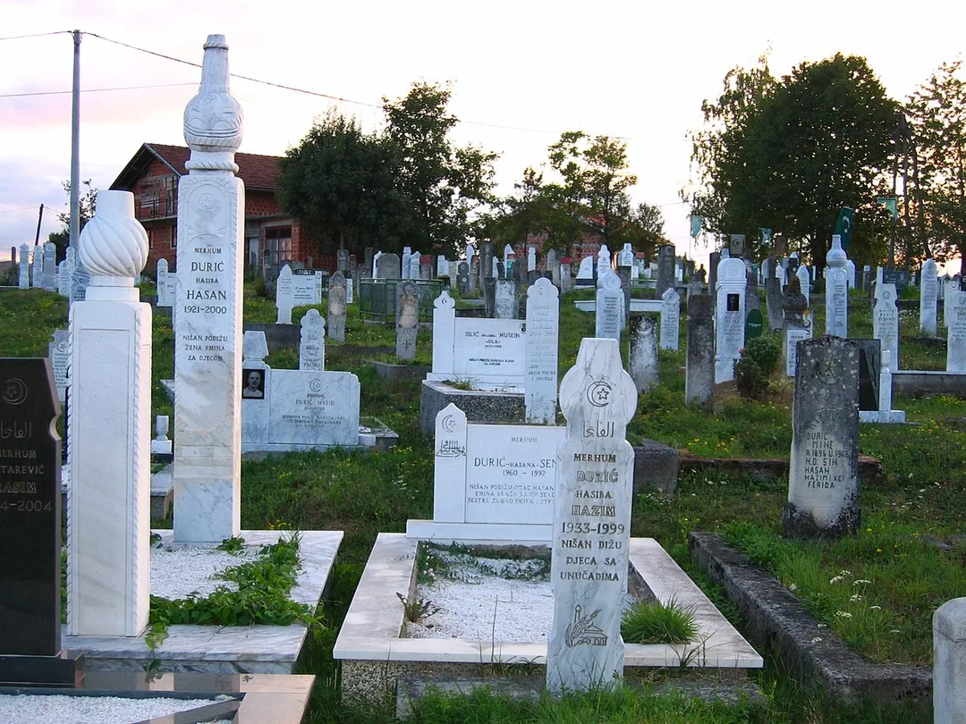Muslim cemetery near Cazin, Western Bosnia-Herzegovina