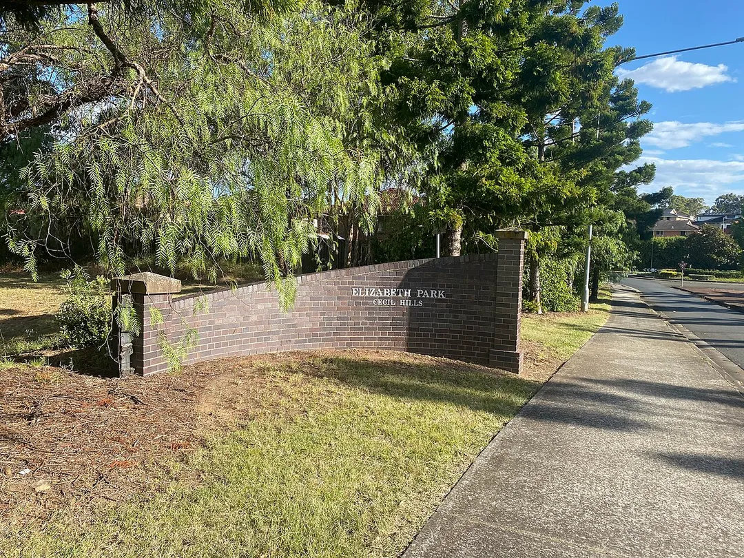 Entrance to Cecil Hills, New South Wales via Elizabeth Drive and Windsor Road.