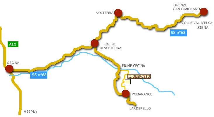 Percorso del fiume Cecina nei tempi coevi.