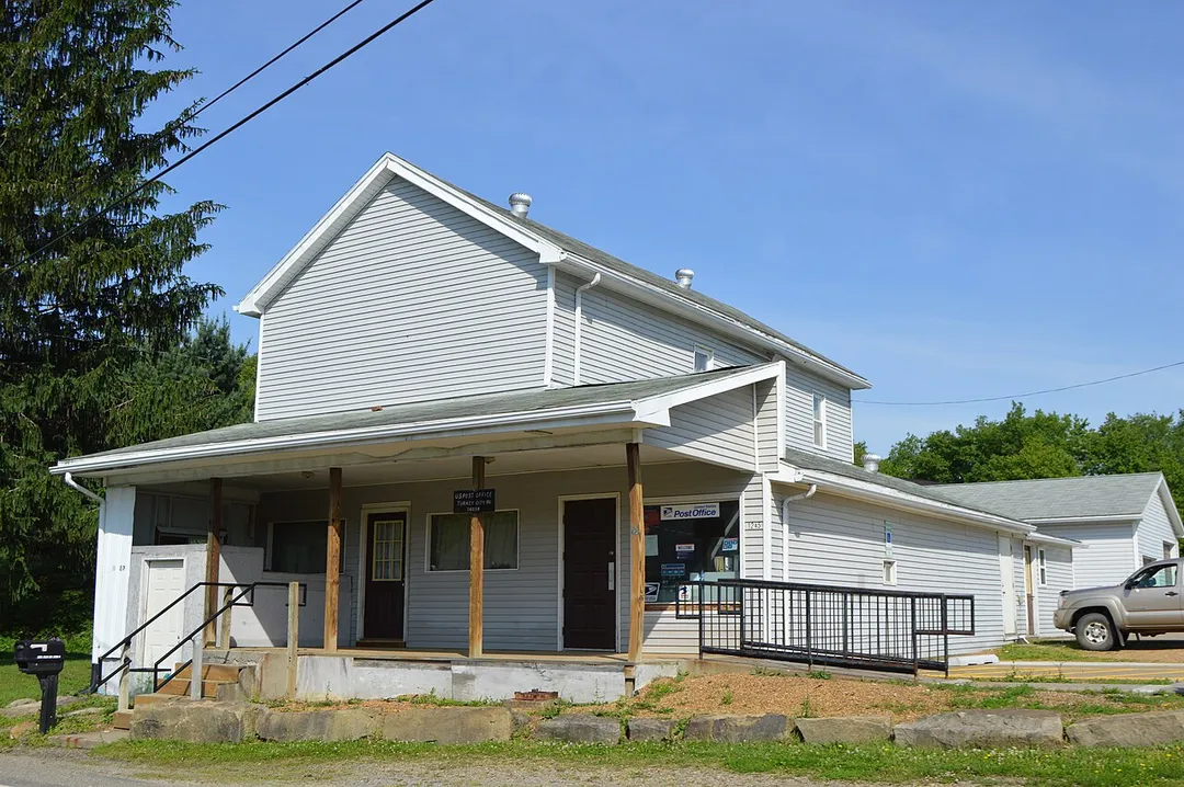 Front of the Turkey City post office, located at 1245 Pennsylvania Route 338 in Turkey City, Pennsylvania, United States.