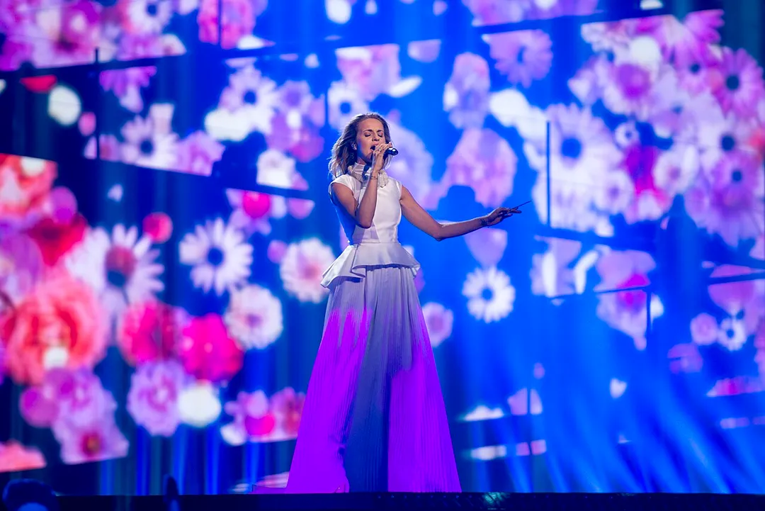 Gabriela Gunčíková representing Czech Republic with the song I Stand during a rehearsal before the first semi final of the Eurovision Song Contest 2016.