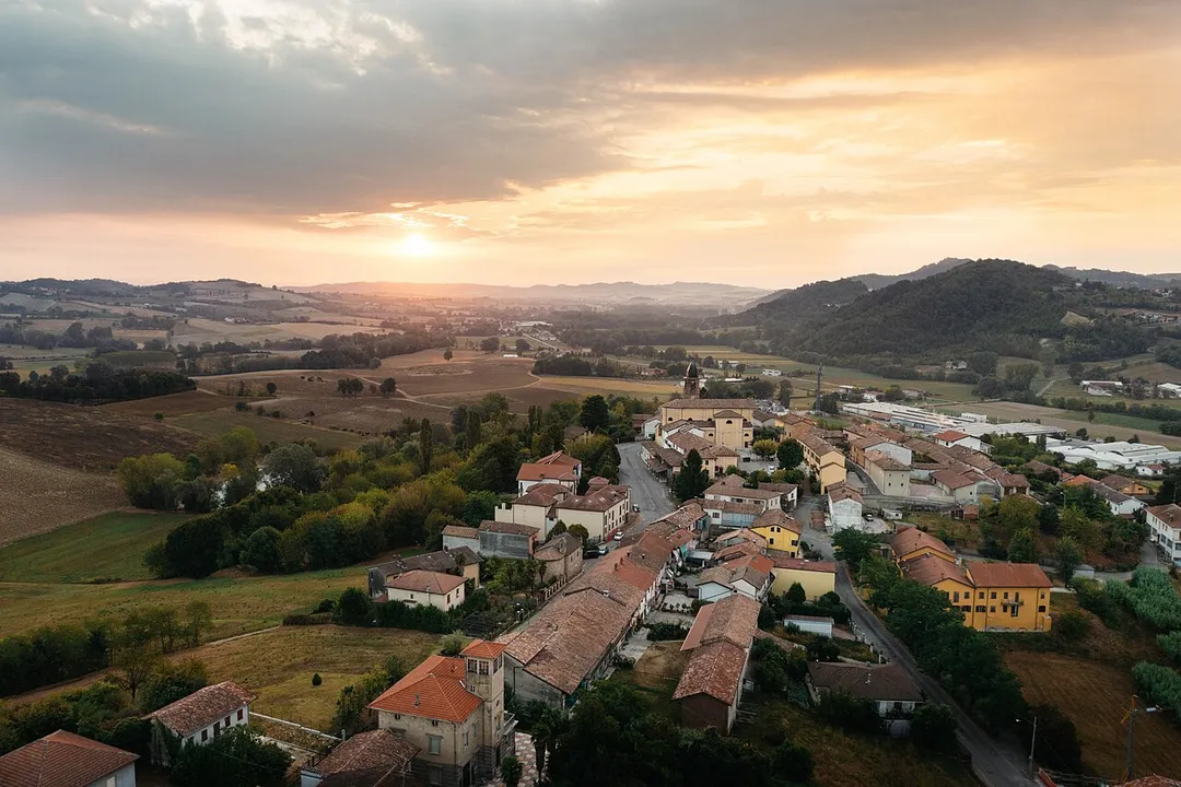 Aerial view of Cerrina Monferrato
