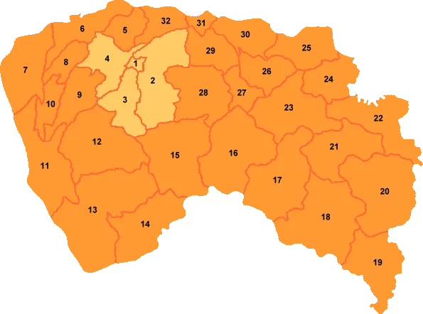 Map of Dongguan in Guangdong province.