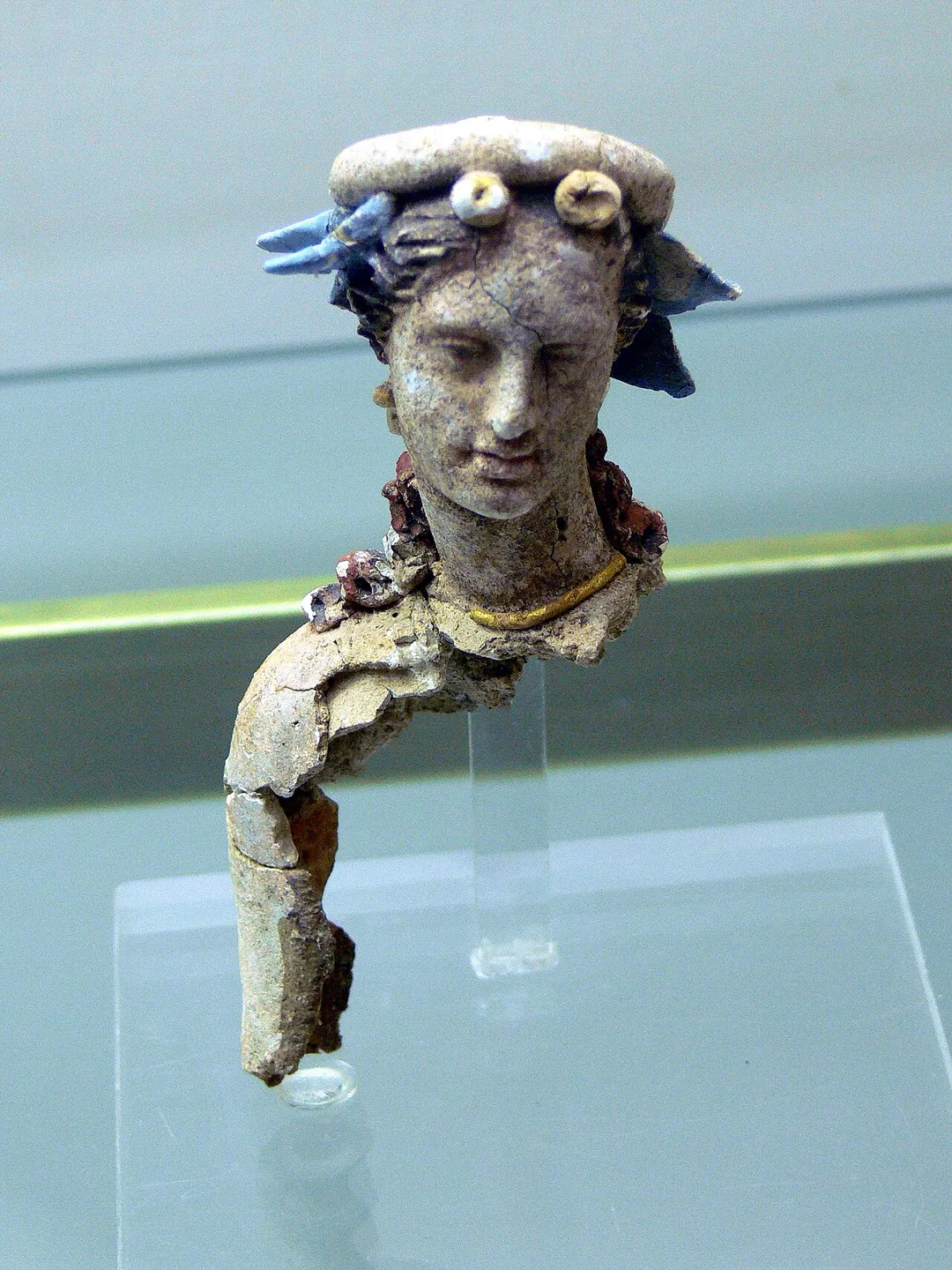 Archaeological Museum of Chania (Crete). Early hellenistic head of a woman (Alexandrian workshop) from the cemetery of ancient Kydonia (Chania).