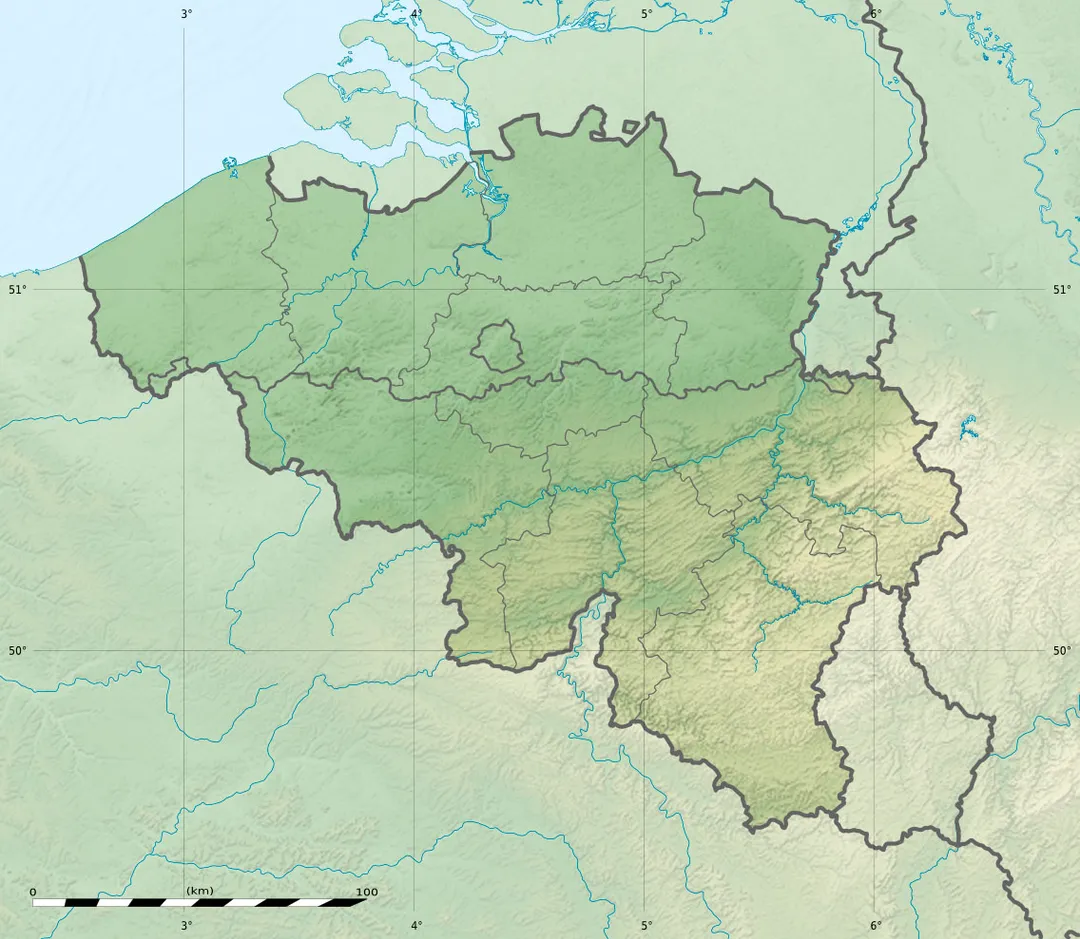 Physical location map of Belgium, for geo-location purposes.
