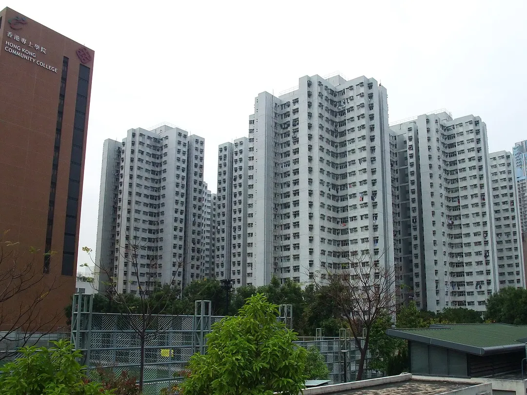 South side of Charming Garden, Yau Ma Tei, Kowloon, Hong Kong.