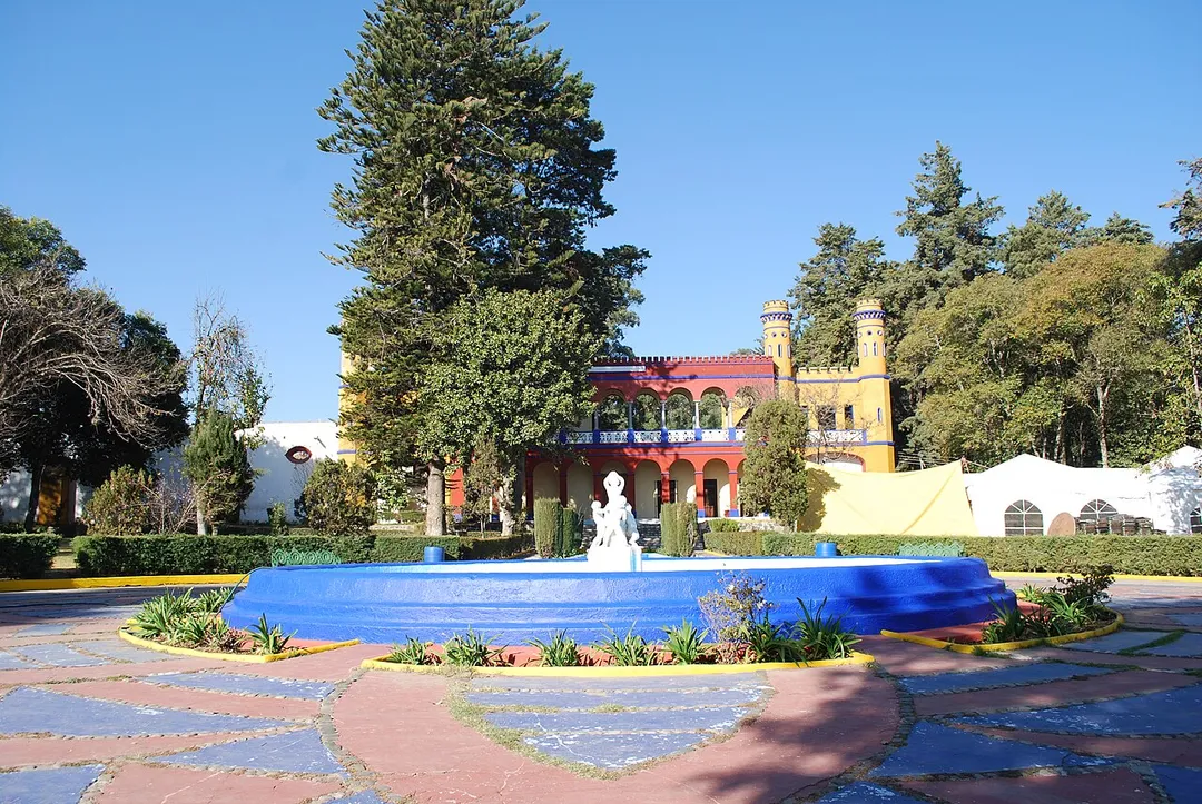 Facade of the main house of the Chautla Hacienda in San Salvador el Verde, Puebla, Mexico