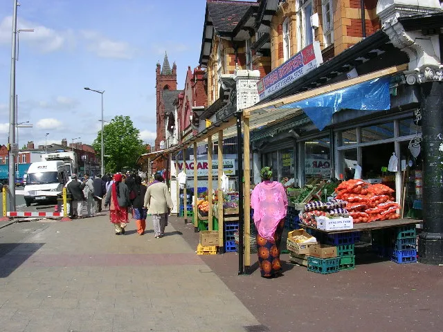 Cheetham Hill Road in the Cheetham Hill area of Manchester, England.