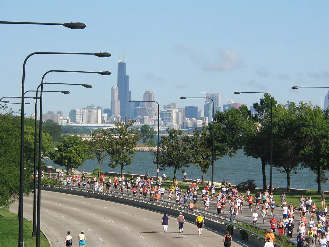 Chicago Half Marathon from 51st street overpass