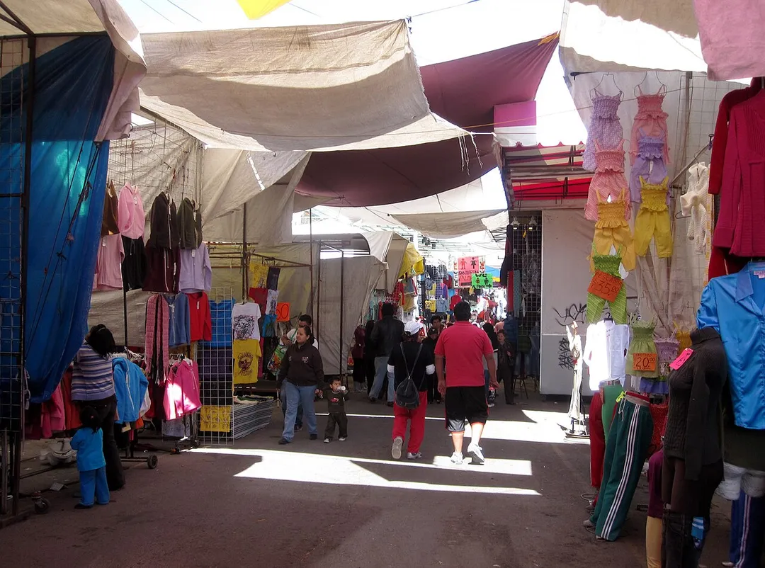 Klesmarkedet i Chiconcuac i Mexico