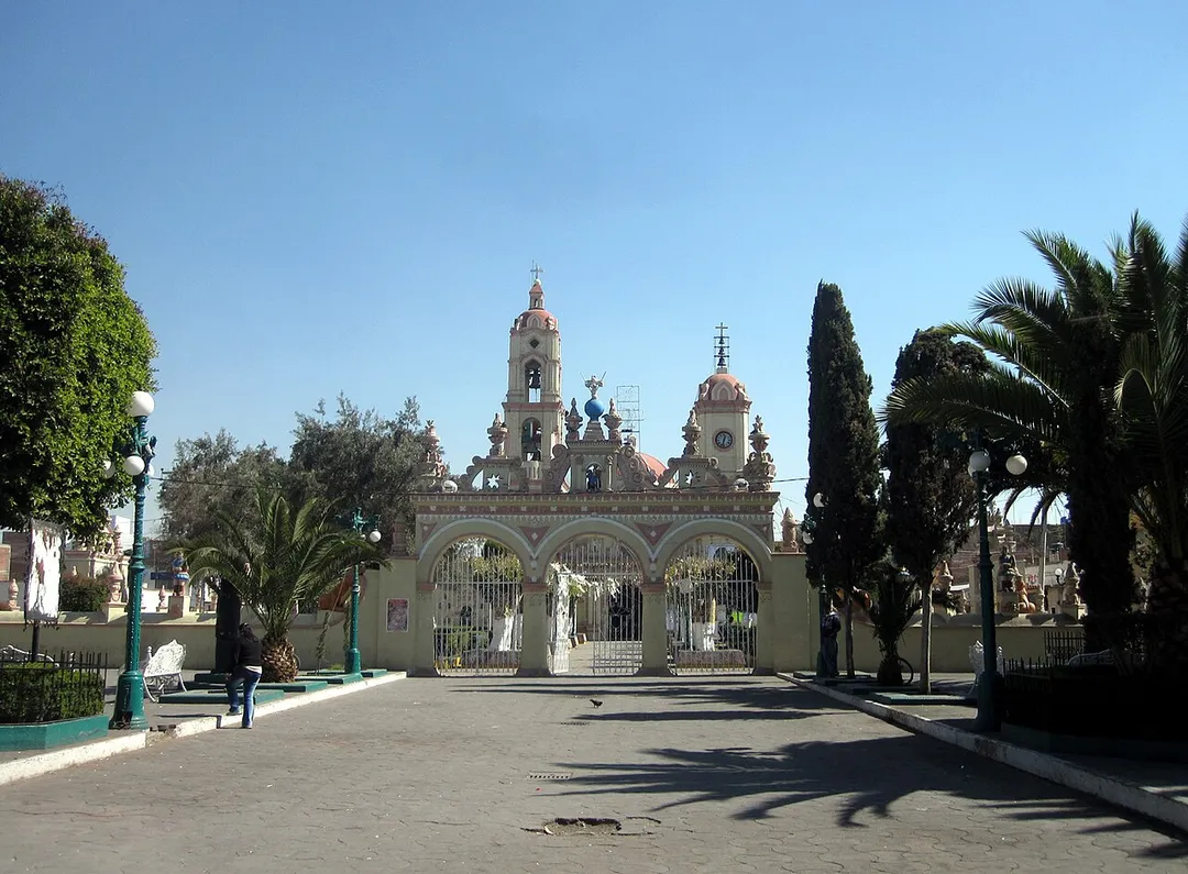 Kirken i sentrum av Chiconcuac i Mexico