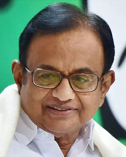 Chidambaram addressing a press conference