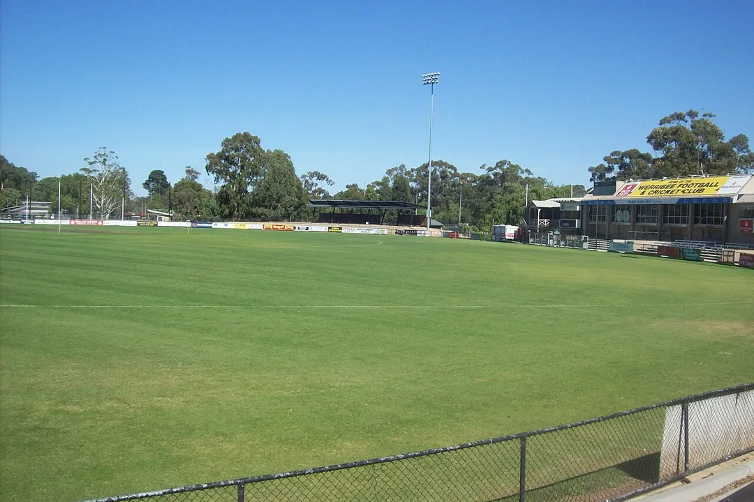 Chirnside Park stadium, in Werribee, Victoria, from the north-east.