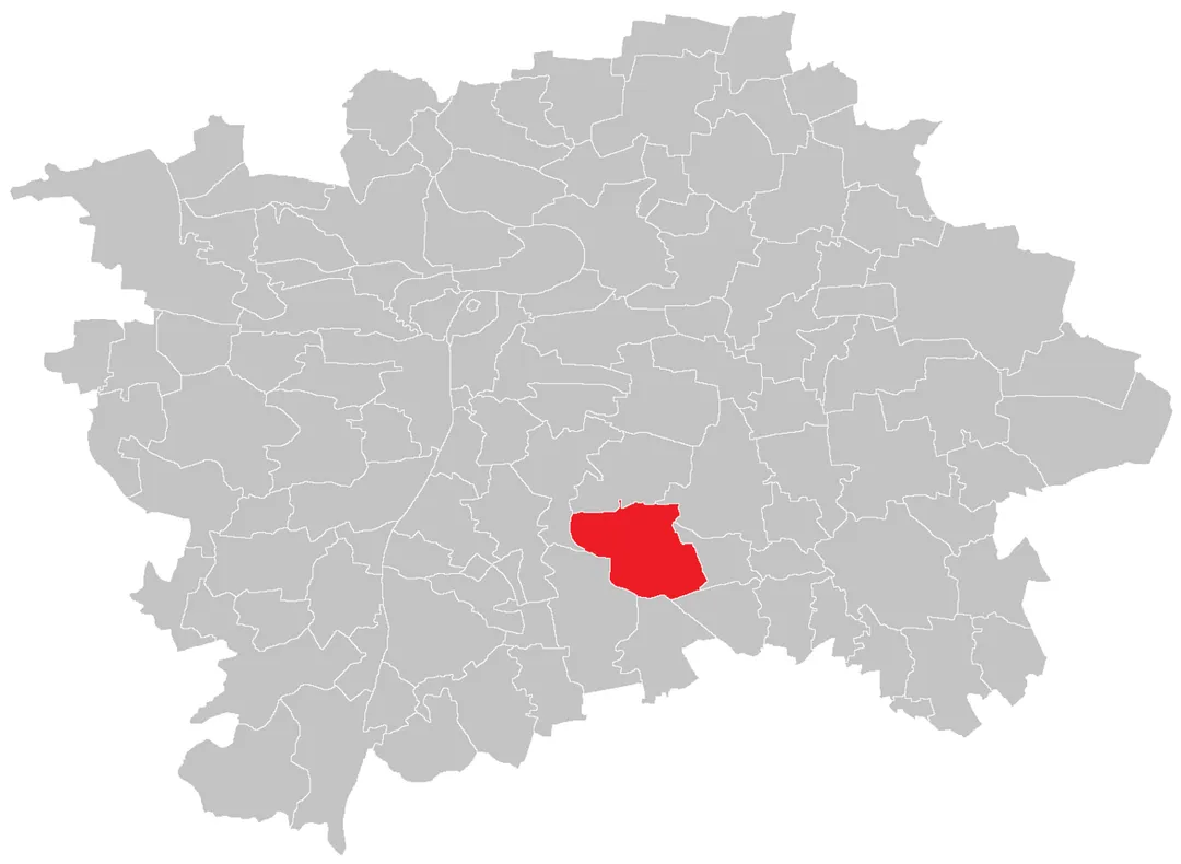 Location map of Prague cadastral area Chodov