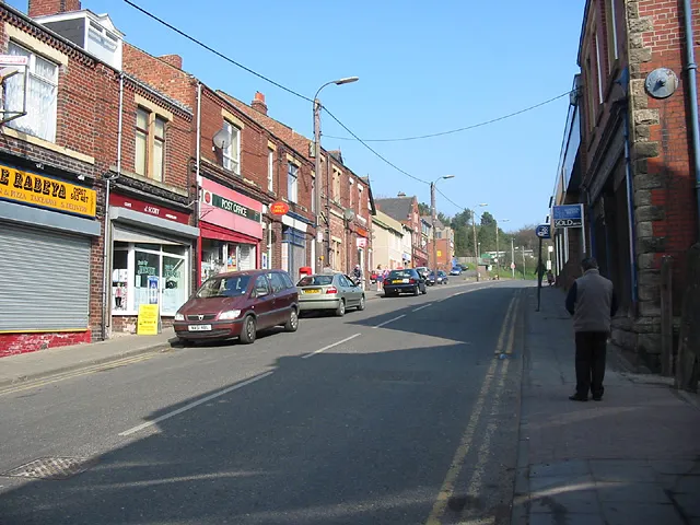 Chopwell The main street of Chopwell, a pit village in Tyne &amp; Wear.
No mines or pits there now of course.