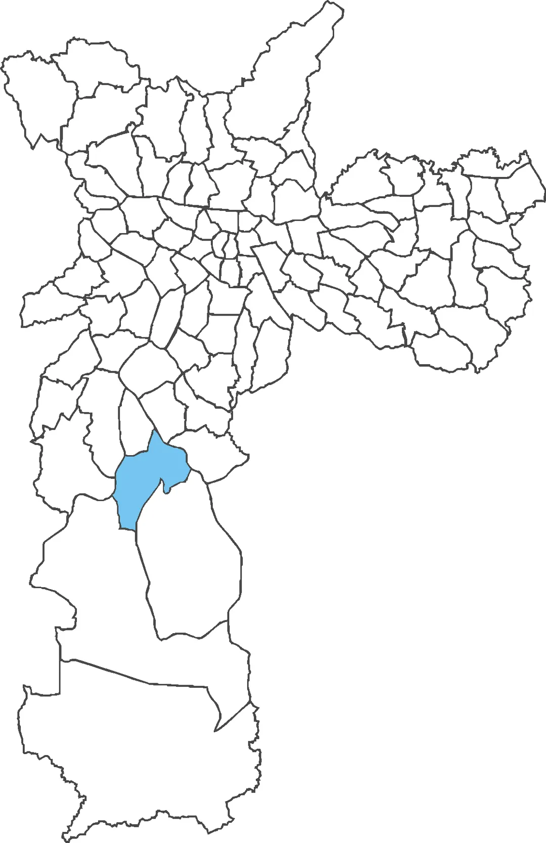 Localização do distrito de Cidade Dutra no município de São Paulo.