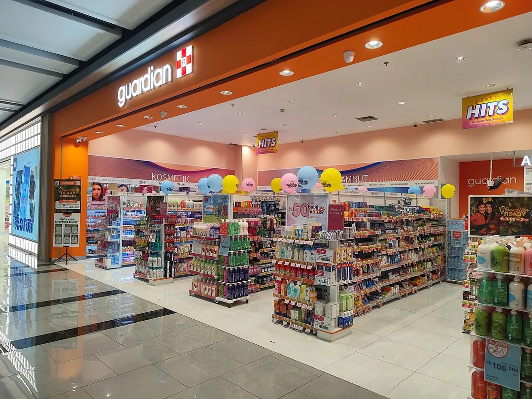 A Guardian store (also known as Mannings outside Southeast Asia) in Cikarang, Bekasi Regency, West Java, Indonesia.