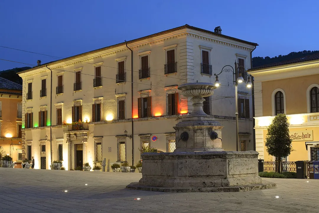 Palazzo Maoli (eighteenth-century) in Piazza del Popolo in Cittaducale (Rieti/Italy)