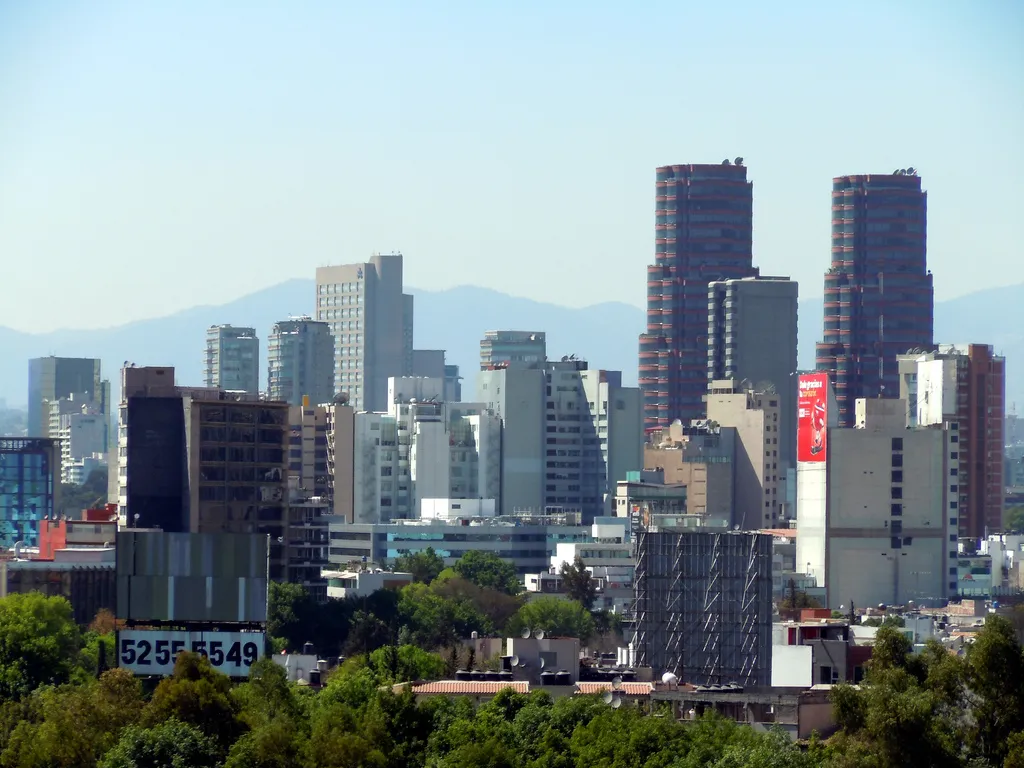 Polanco skyline from the roof. Distrito Federal DF - Ciudad de México - Mexico City - Cidade do México