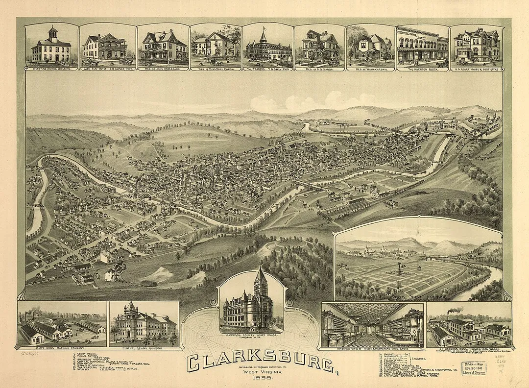 Perspective map not drawn to scale. Bird's-eye-view. LC Panoramic maps (2nd ed.), 990.1 Available also through the Library of Congress Web site as a raster image. Includes illus. and index to points of interest. AACR2
