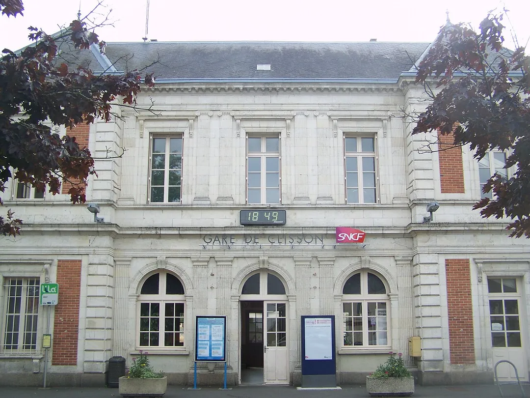 Front of the building of Clisson railway station in Loire-Atlantique, France.