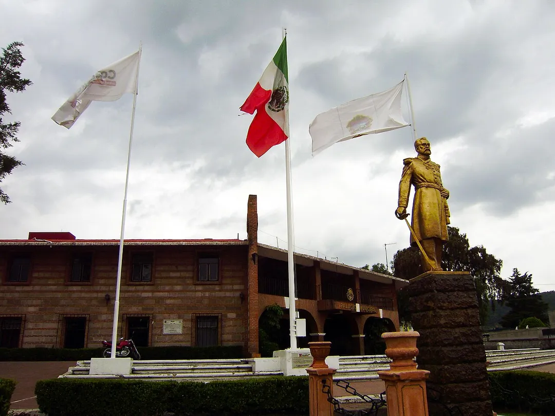 Coacalco City Hall and statue of Felipe Berriozábal, State of Mexico, Mexico.