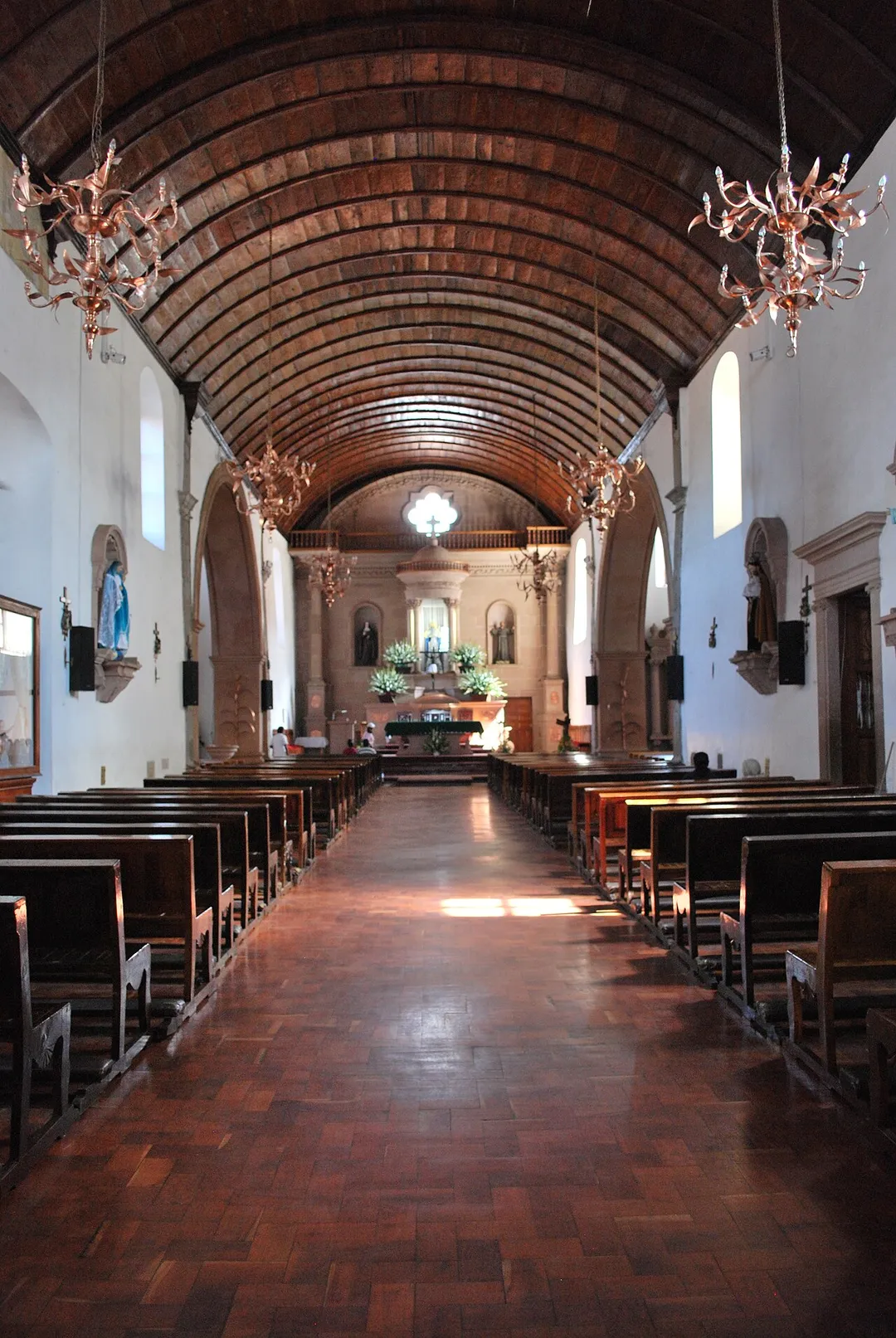 Nave of the Nuestra Señora del Sagrario Church in Santa Clara del Cobre, Michoacan