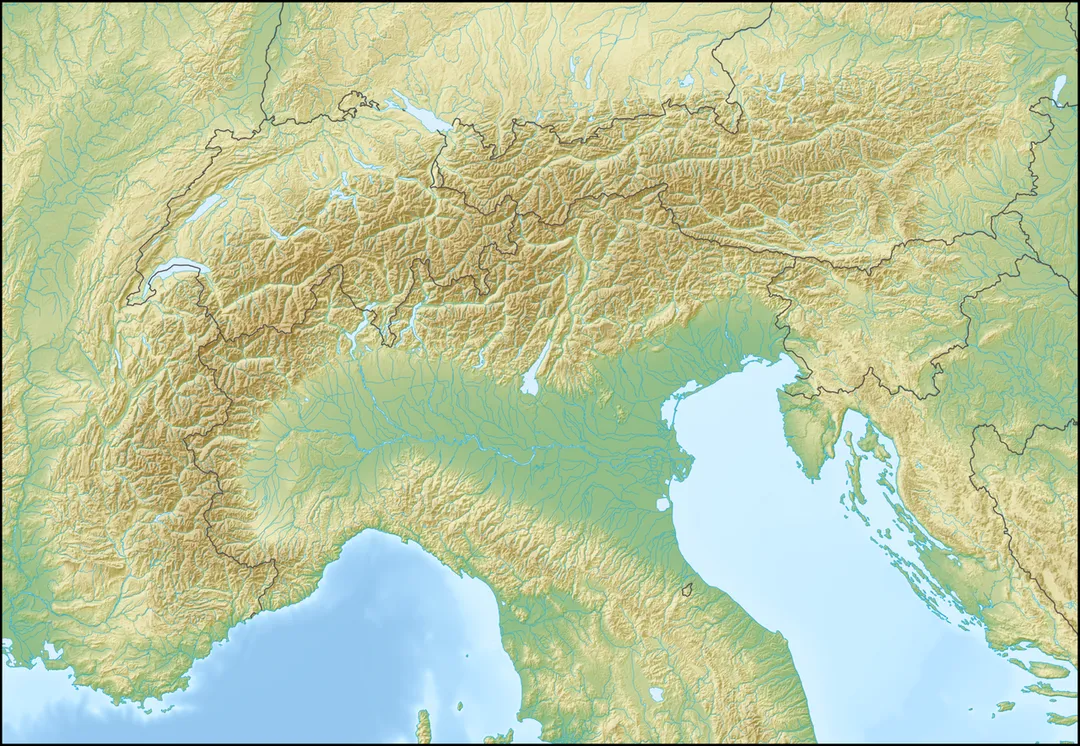 Location map of the Alps