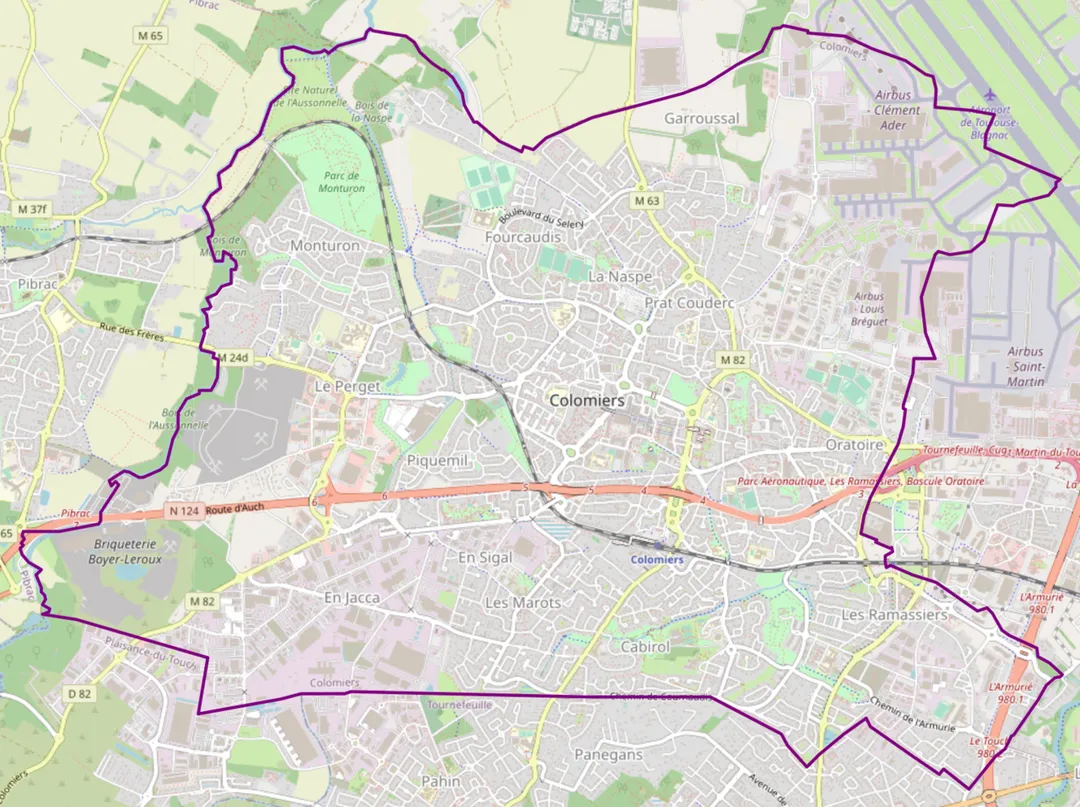Carte OSM de Colomiers, Haute-Garonne