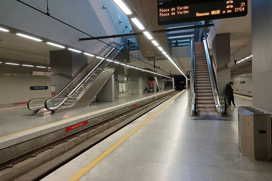Estádio do Dragão metro station in Porto.