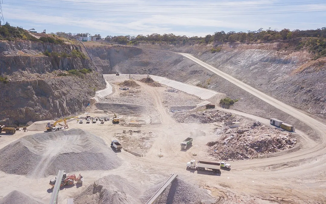 View of SBI landfill in Cranbourne, Victoria, Australia