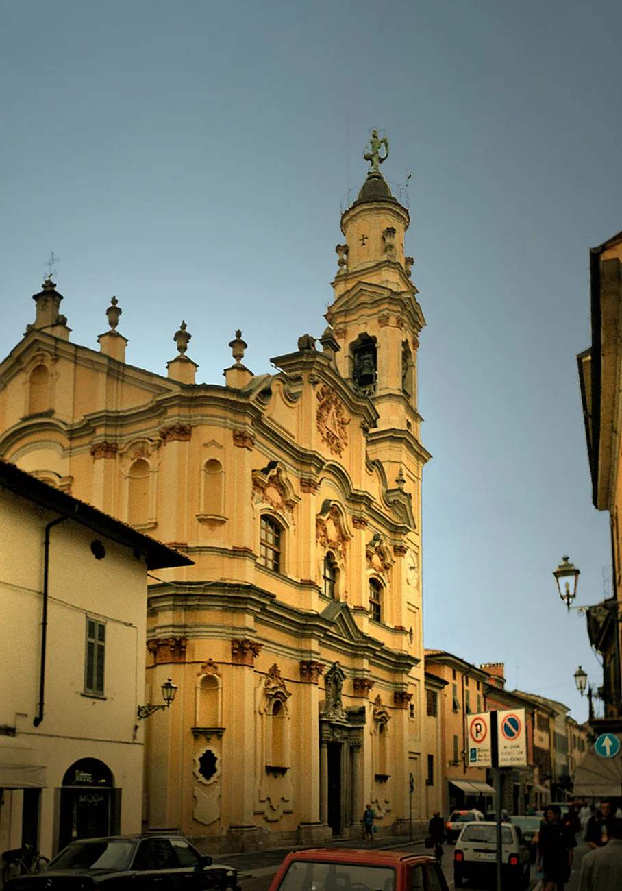 The baroque church of the Holy Trinity in Crema, Italy. From scanned film 35 mm - retouched.