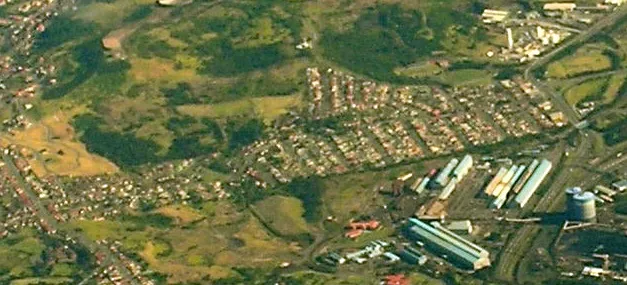 Aerial photo of Cringla near Wollongong from the east