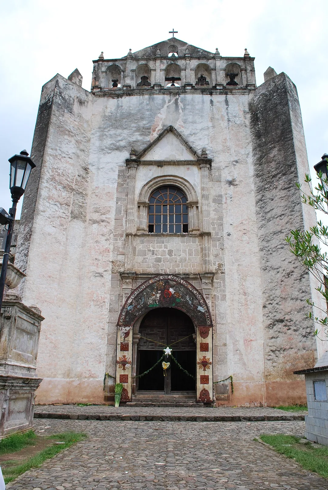Facade of the Church of San Juan Bautista in Tlayacapan, Morelos,Mexico