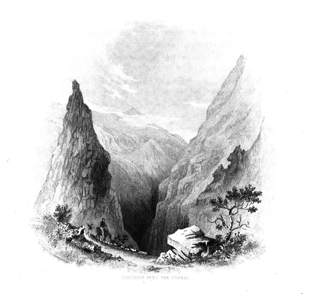 Charles Wilkes (1798-1877) - Descent into the Curral das Freiras - Narrative of the United States Exploring Expedition during the years 1838, 1839, 1840, 1841, 1842. Volume 1 , 1845