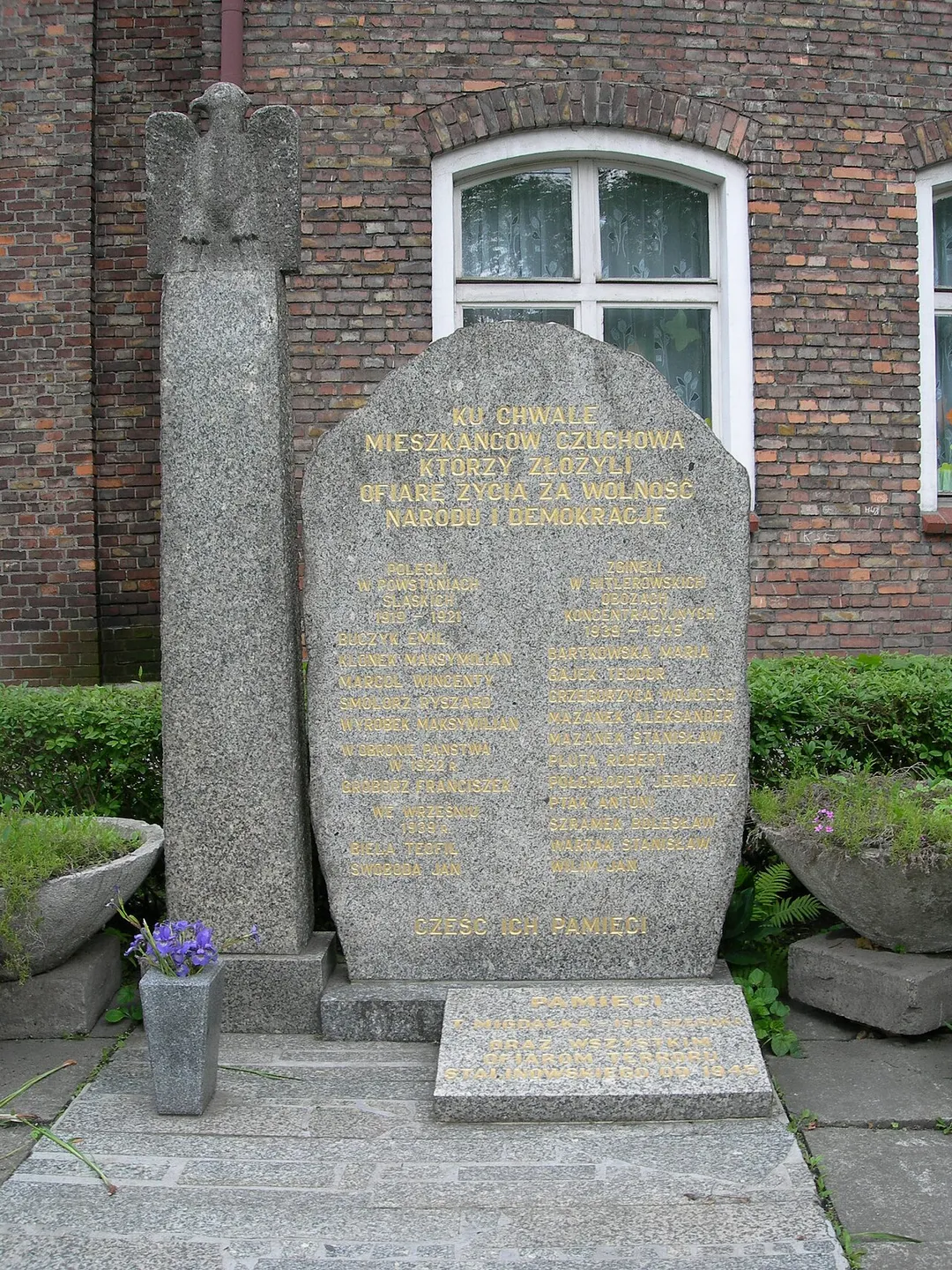 Pomnik poświęcony pamięci poległych i pomordowanych mieszkańców Czuchowa. 2005