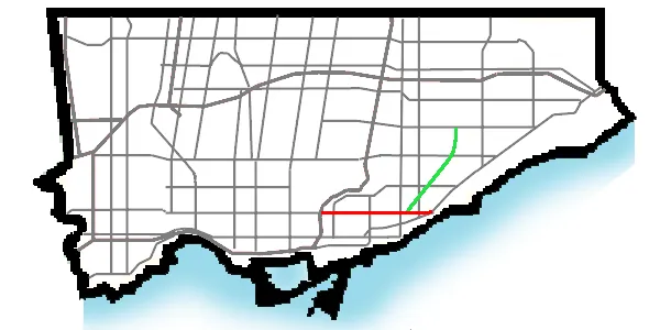 map of w:Danforth Avenue