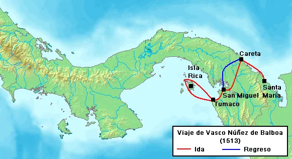 Voyage of Vasco Núñez de Balboa in 1513.