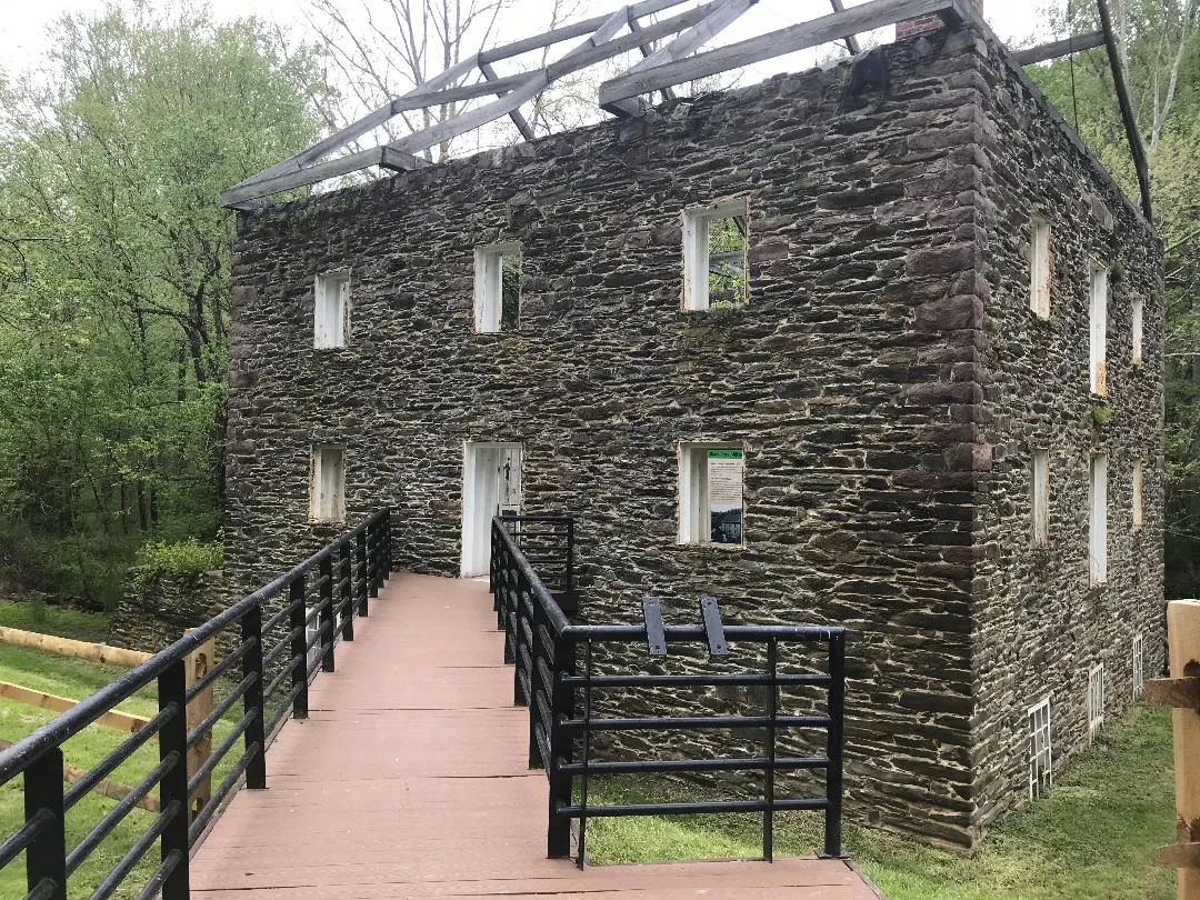 Visitor entrance for Black Rock Mill, established 1815, in Seneca Creek State Park near Darnestown, Maryland.