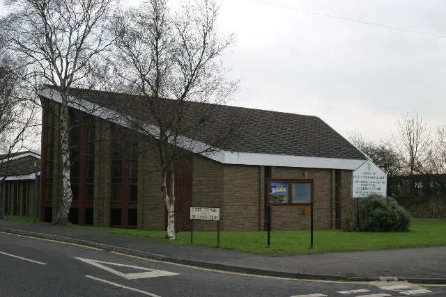Ponteland United Reform Church, Darras HallThis church was built in the early 1990s, and replaced the previous church building which was the former railway station at this site. The station building closed to passengers in 1929 and was converted to a church at a later date. The railway line closed completely in 1954.