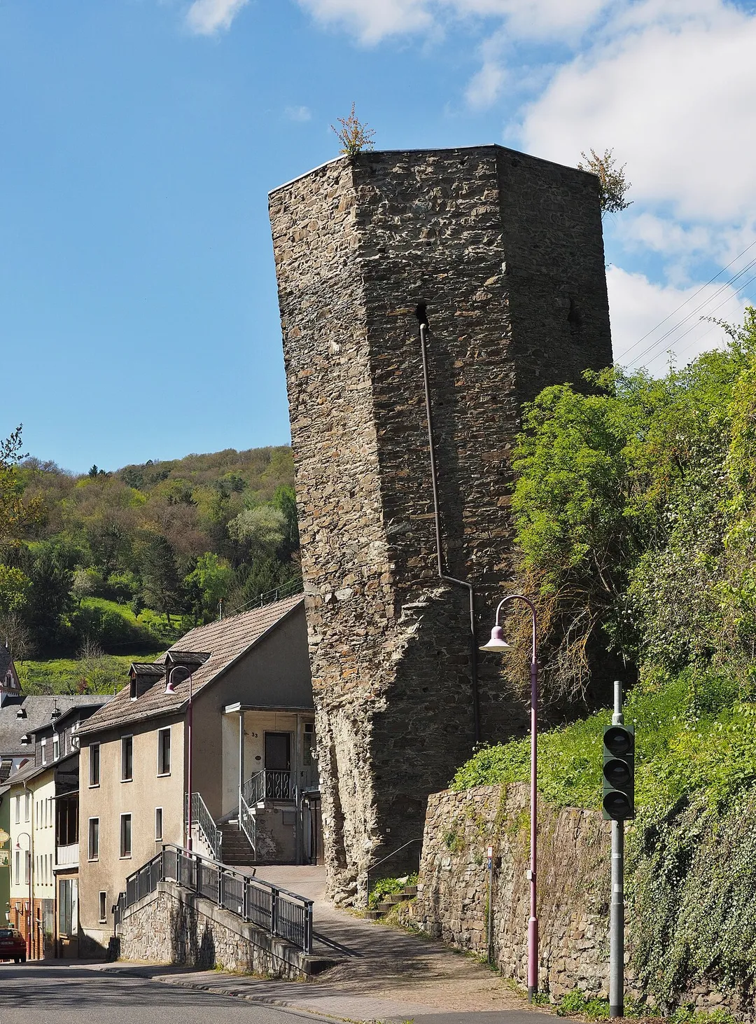 The Leaning Tower of Dausenau, Germany, is supposed to be the most not intentionally leaning tower in the world (5.22 degrees).