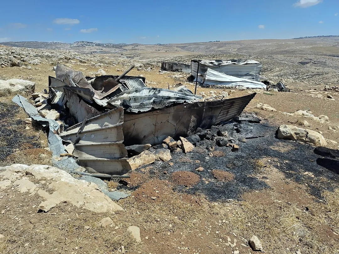 Arson by settlers Deir Dibwan May 2024